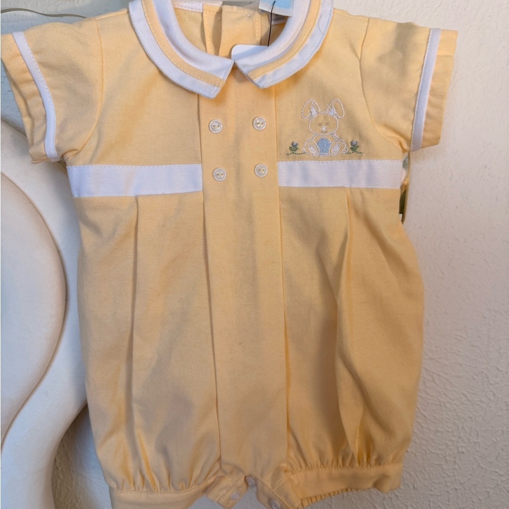 Yellow Bunny Embroidered bodysuit